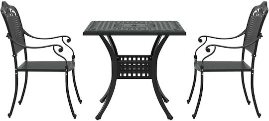 Garden & Outdoor Furniture Set for Small Balconies 3 Pieces Black