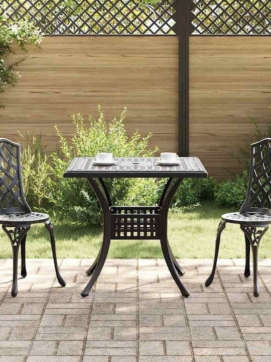 Dining Room Set for Small Outdoor Spaces 3 Pieces Black