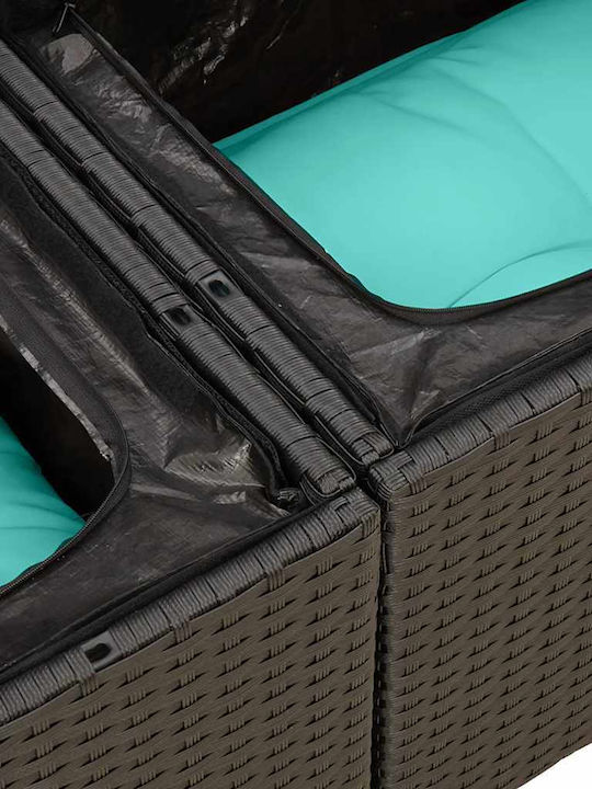 Ecksofa für den Außenbereich Rattan mit Kissen