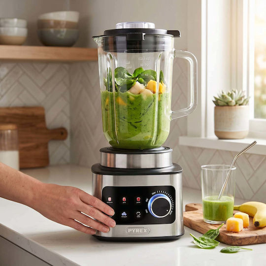 Pyrex SB-881 Μπλέντερ με Γυάλινη Κανάτα 1.5 lt 1500W Inox