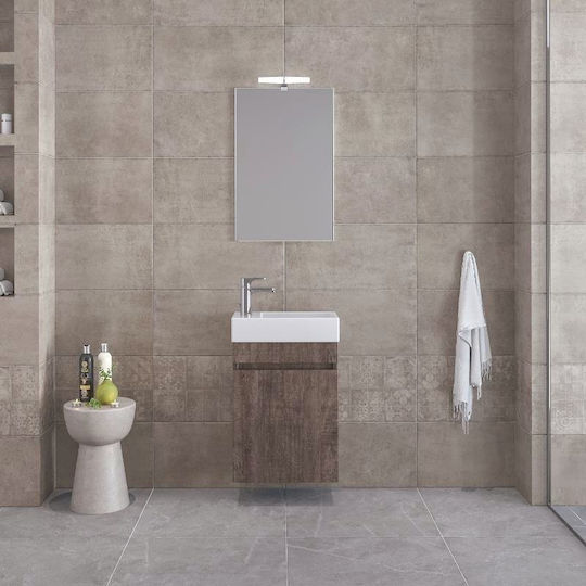 Furnibath Blat cu Lavoar & Oglindă L45xW60xH26cm Gri