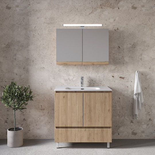 Furnibath Blat cu Lavoar L61xW72xH46cm Nuci
