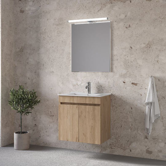 Furnibath Πάγκος με Νιπτήρα Μ41xΒ60xΥ41cm Walnut