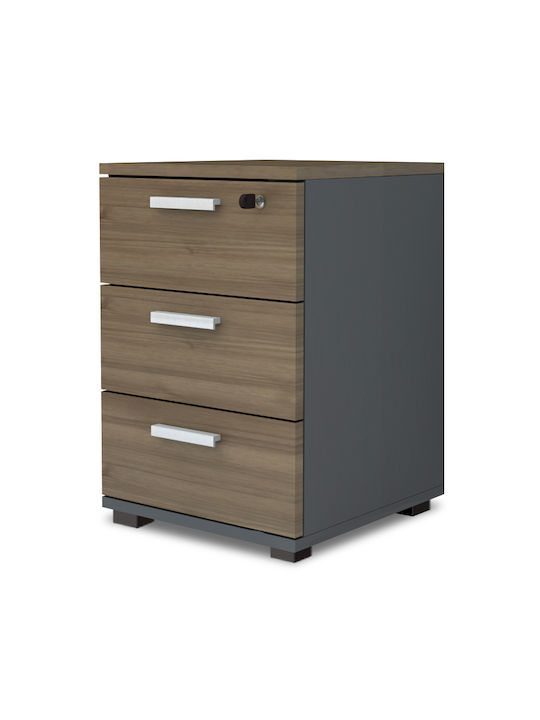 Wooden Office Drawer Venturo Venturo with Lock & Drawers Anthracite 39x40x57cm
