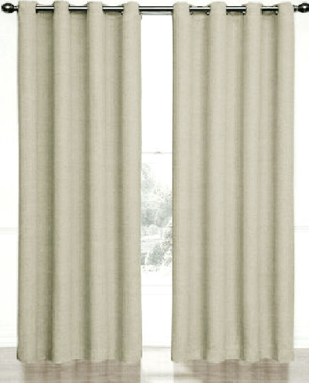 Import Hellas Perdea Opacitate Cu Capse Ecru-Bej 140x270cm