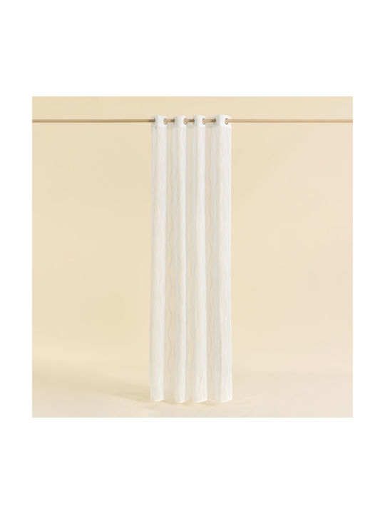 Easy Home Vorhang mit Grommets Tres Weiße 140x260cm