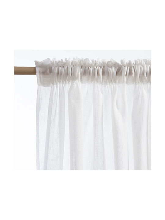 Nef-Nef Homeware Κουρτίνα με Τρέσα Roxane Ecru 140x270εκ.