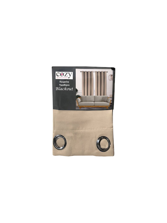Chios Hellas Blackout Window Curtain With Beige Grommets 140x160cm