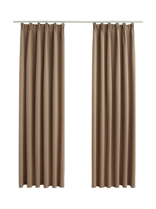 vidaXL Set Blackout Curtains With Pencil Pleat Taupe 140x245cm