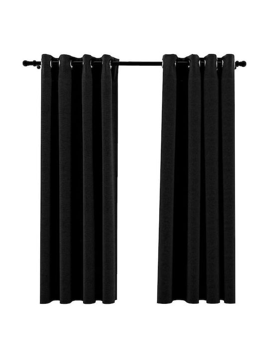 vidaXL Set Perdele Opace Cu Capse Antracit 140x175cm