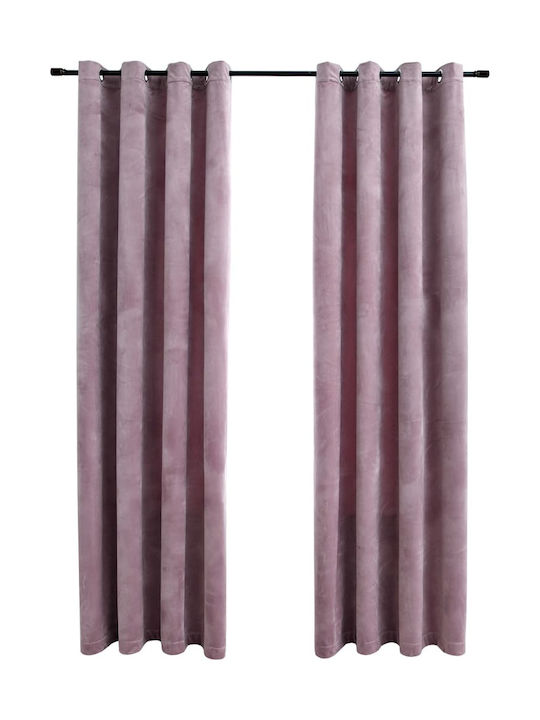 vidaXL vidaXL Vorhänge mit Grommets Rosa Antike Samt 140x175cm