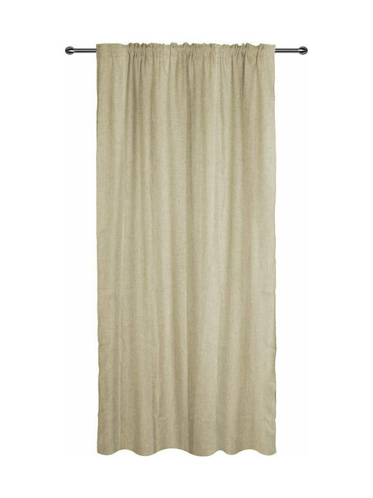 Artisti Italiani Κουρτίνα με Τρέσα Linen Look Μπέζ 140x270εκ.