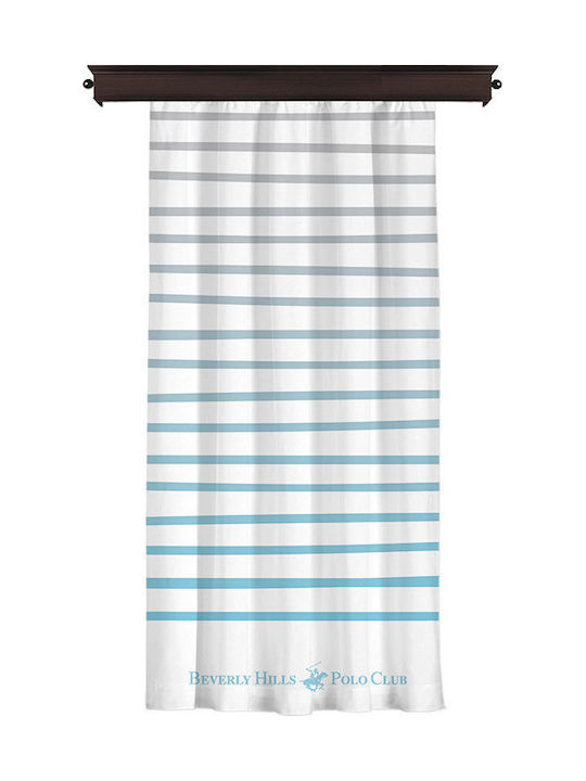 Beverly Hills Polo Club Κουρτίνα με Τρουκς Λευκό 140x260εκ.