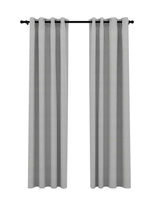 vidaXL Set Perdele Cu Capse Gri 140x245cm