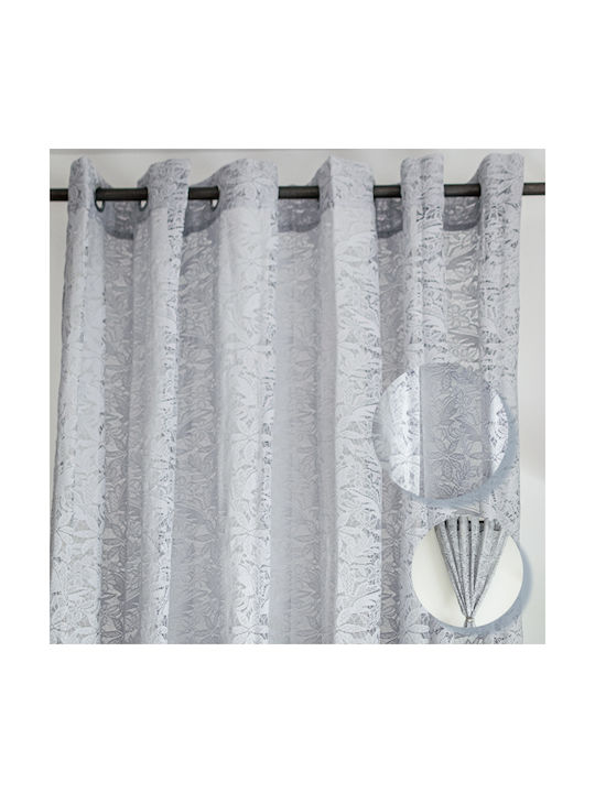 My Home Luxury Curtain With Pencil Pleat Lace Gray 280x270cm