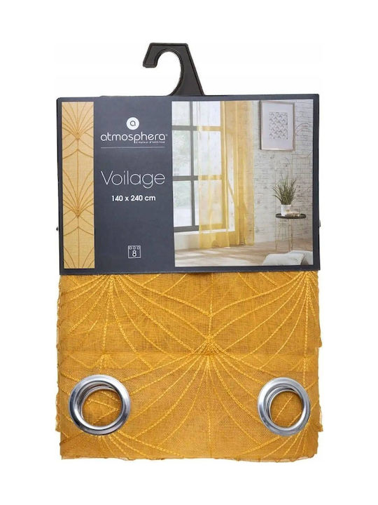 Atmosphera Mia Orange Curtain with Grommets 140x240cm