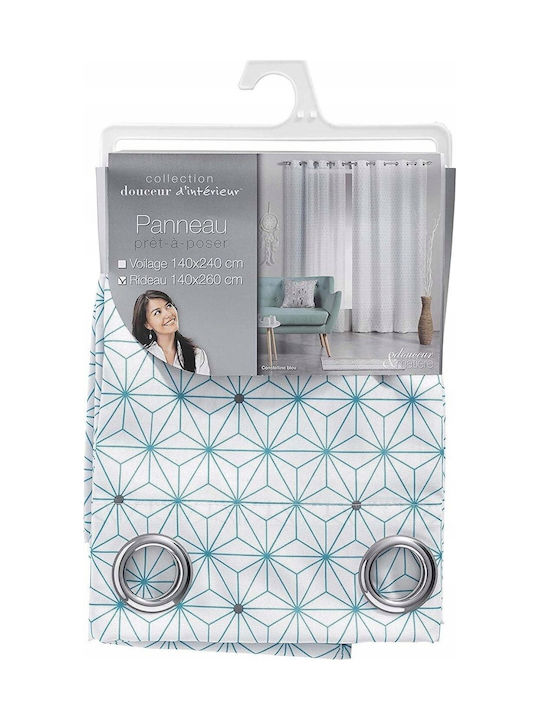 Douceur d'Intérieur Curtain Window with Grommet Blue 140x260cm