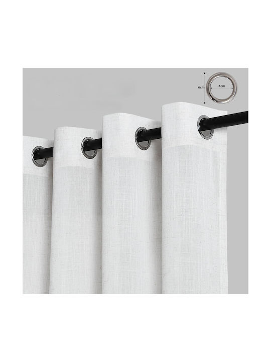 Set Perdele cu Capse Albe 138x140 cm
