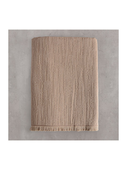 Rythmos Toris Zweisitzer-Sofa Überwurf 2 Seiten Jacquard 180x240cm Beige