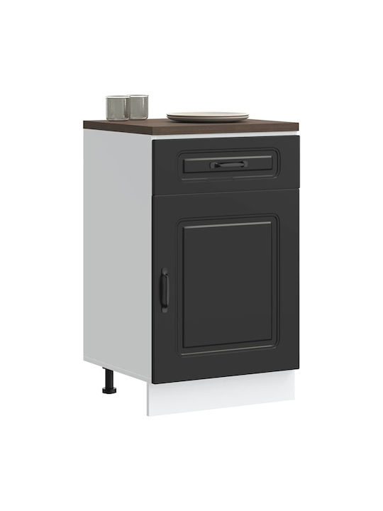 Kalmar Black Processed Wood Kitchen Base Cabinet Black 50 X 46 X 81.5 Cm