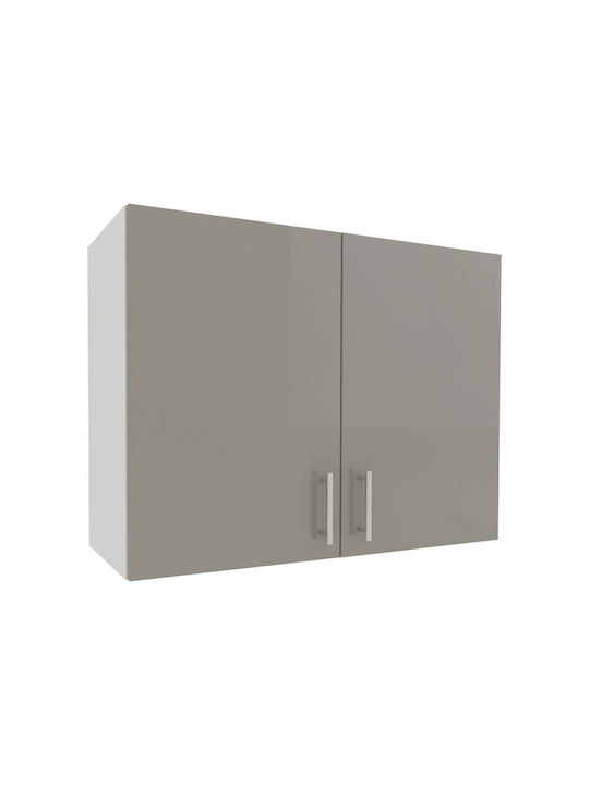 Superior Cabinet Wall with Countertop Glossy Gray/white 80x30x60pcs