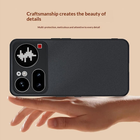 Leder / Kunststoff Schwarze Handyhülle für Nothing Phone (4a) Pro