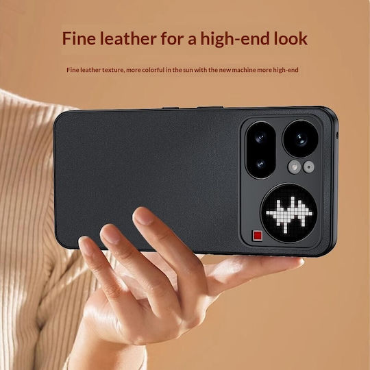 Leder / Kunststoff Schwarze Handyhülle für Nothing Phone (4a) Pro