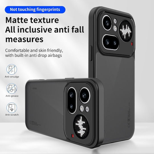 Matte Halbdurchsichtige Umschlag Rückseite Kunststoff Schwarz (Nichts Phone (4a) Pro)