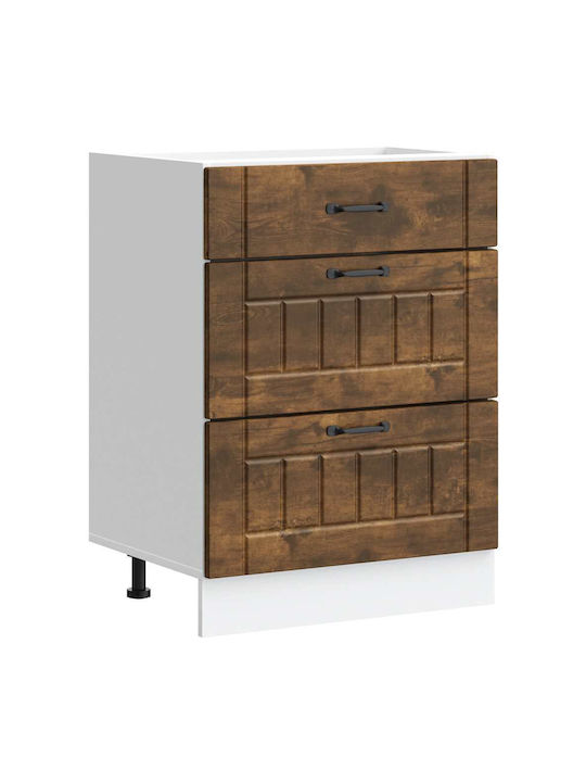 Lucca Comodă de Bucătărie de Podea Smoked Oak 60x46x81.5buc