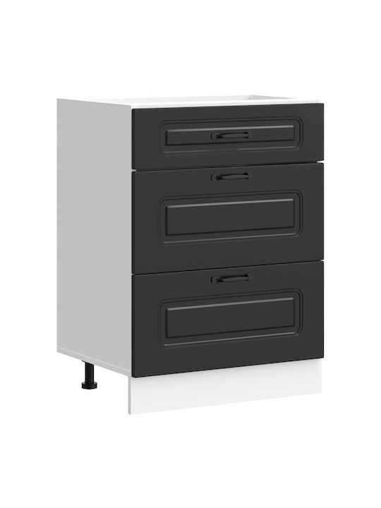 Kalmar Kitchen Floor Drawer Unit Black 51.5x46x81.5pcs