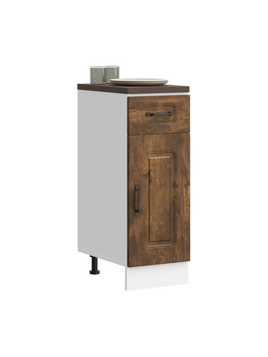 Kalmar Smoked Oak Processed Wood Brown Kitchen Base Cabinet 30 X 46 X 81.5 Cm
