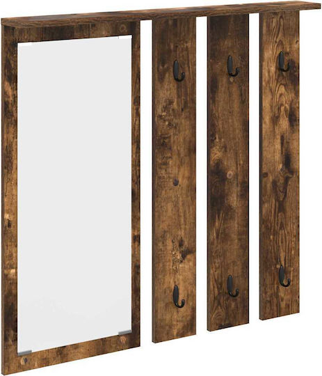 Eingangsmöbel mit Spiegel & Garderobe Smoked Oak 84x10x80cm