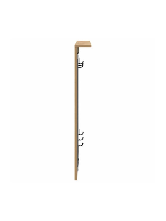 Eingangsmöbel mit Spiegel & Garderobe Coffee 84x10x80cm