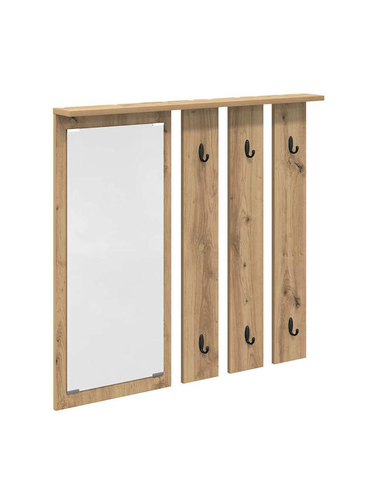 Eingangsmöbel mit Spiegel & Garderobe Coffee 84x10x80cm