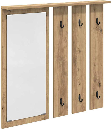 Eingangsmöbel mit Spiegel & Garderobe Coffee 84x10x80cm