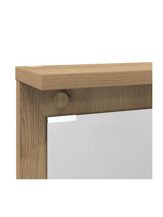 Eingangsmöbel mit Spiegel & Garderobe Coffee 84x10x80cm