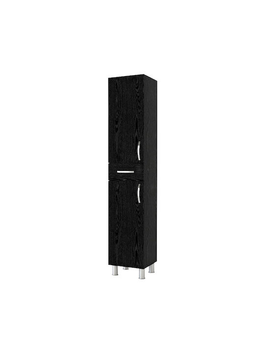 Selina Kitchen Tall Cupboard Sencron Black 35x31x179cm