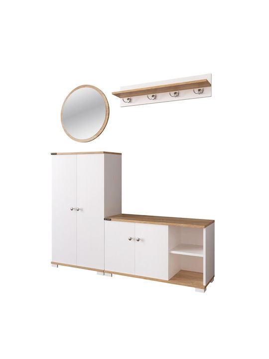jemila Mobilier de Intrare cu Oglindă / Cuier & Dulap pentru Pantofi 150x33x183buc