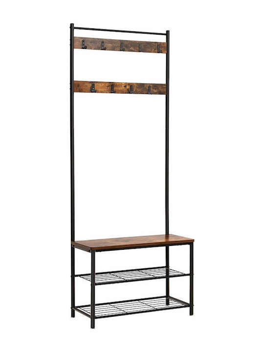 Mobilier de Intrare cu Cuier & Dulap pentru Pantofi Negru 70x32x175buc