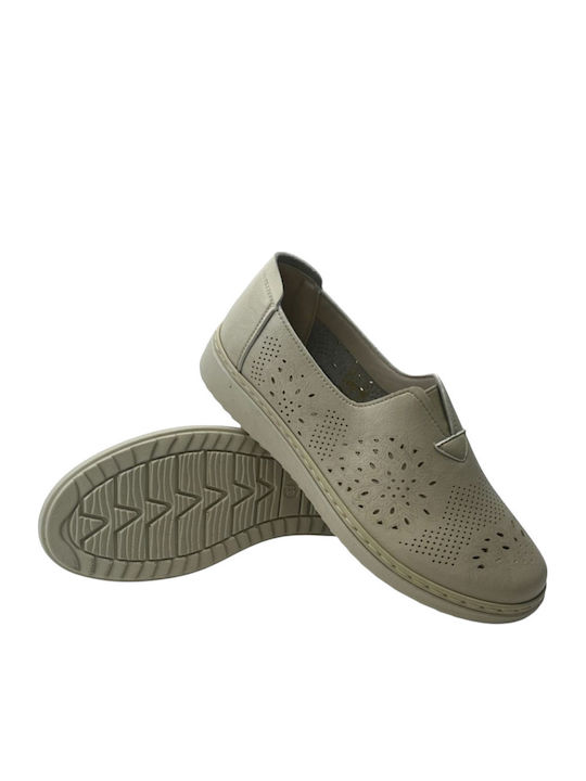 Women's Moccasins in Beige Colour