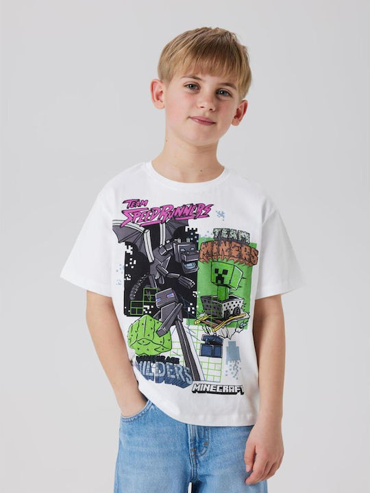 Детска Блуза Къс Ръкав Bright White Minecraft