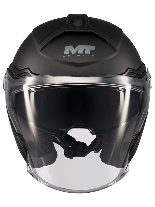 MT Cosmo SV S Pure Black Matt Motorcycle Helmet Jet DOT / ECE 22.06 1450gr with Sun Visor