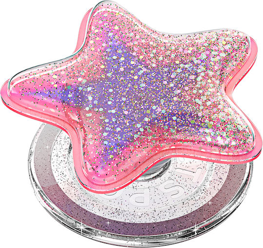 Popsockets Smartphone Popgrip Premium Magsafe Glitter Star Effect Pink