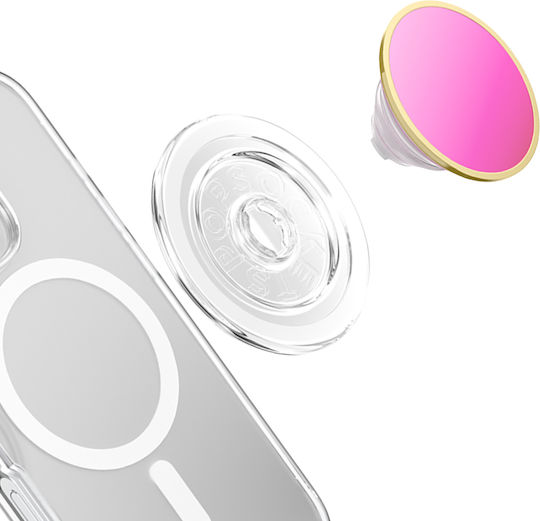 Popsockets Smartphone Popgrip Premium Enamel Round Pattern Solid Fixing Pink