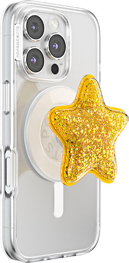 Popsockets Smartphone Popgrip Premium Magsafe Glitter Star Effect Golden