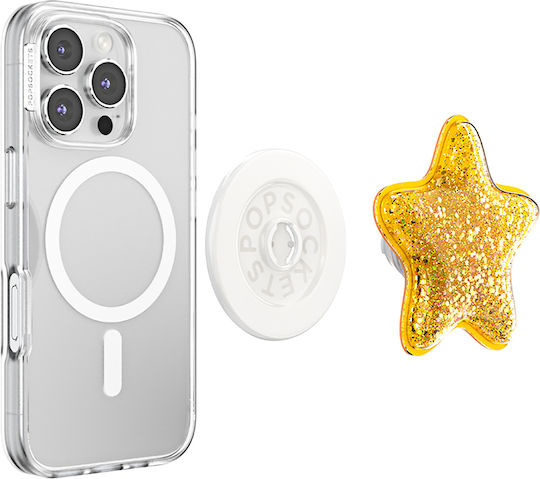 Popsockets Smartphone Popgrip Premium Magsafe Glitter Star Effect Golden