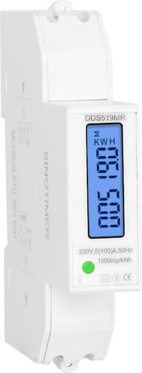 Single-phase Electric Energy Meter Sinotimer 230v Ac 50hz 5 100 A Illuminated Led Digital Display Dds519mr