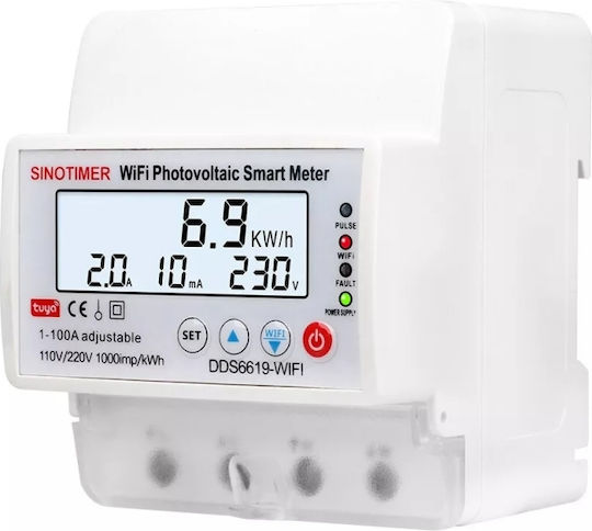 Contor de Energie Bidirecțional Wifi 100a Panouri Fotovoltaice Monofazat Comutator Dds6619-wifi