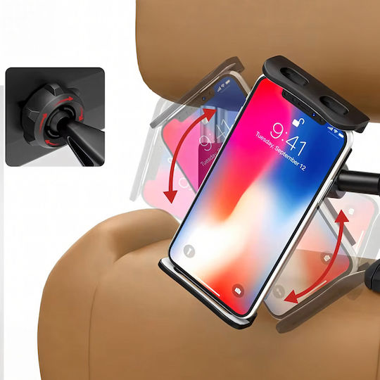 Bază Auto pentru Telefon cu Cârlige Reglabile Neagră