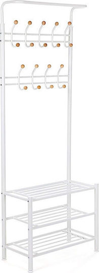 Mobilier de Intrare cu Cuier & Dulap pentru Pantofi Alb 68.8x35.2x187buc Mobilier de Intrare cu Cuier & Dulap pentru Pantofi Alb 68.8x35.2x187buc